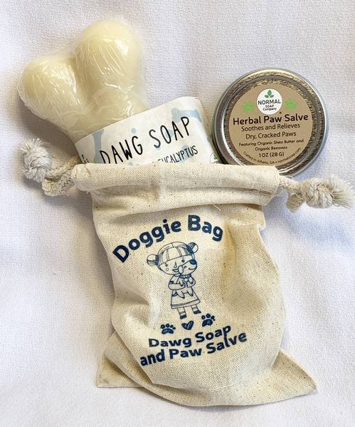 Doggie Bag Bundle includes Natural Dog Bone Soap and Paw Salve