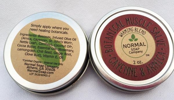 Botanical Muscle Salve featuring Organic Botanicals infused in Beneficial Oils