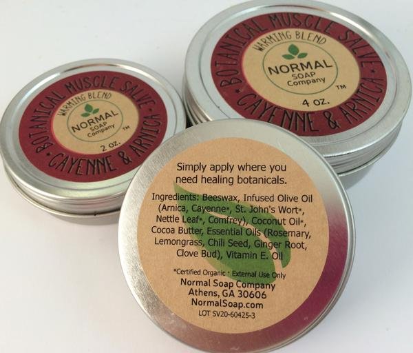 Botanical Muscle Salve featuring Organic Botanicals infused in Beneficial Oils