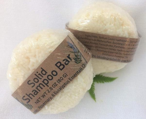 Solid Shampoo Bar with 100% biodegradable packaging