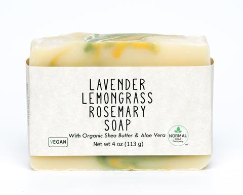 Lavender Lemongrass Rosemary Handmade Soap with Organic Aloe Vera and Organic Shea Butter