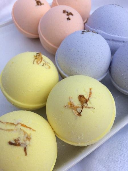 Bath Bomb Fizzies with Shea and Cocoa Butter and essential oils