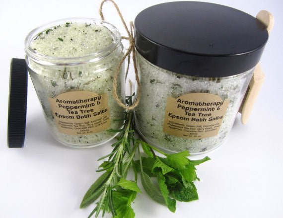 Aromatherapy Epsom Bath Salts in Glass Jar