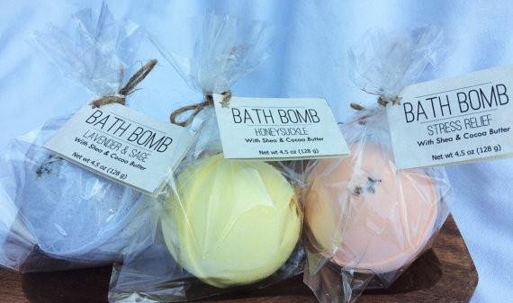 Bath Bomb Fizzies with Shea and Cocoa Butter and essential oils